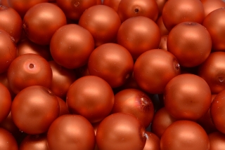 Voskované perly saténové, tmavě oranžová, 10 mm, 10 ks 