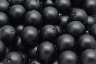 Voskované perly saténové, černá, 8 mm, 14 ks 