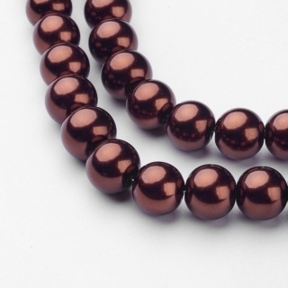 Voskované perly, hnědá, 4 mm, 40 ks 