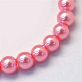 Voskované perly, růžová, 12 mm, 15 ks 