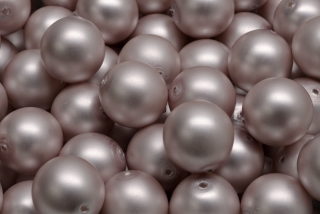 Voskované perly saténové, světle fialová, 12 mm, 6 ks 