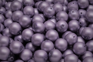 Voskované perly saténové, bledě fialová, 12 mm, 6 ks 