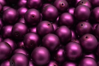 Voskované perly saténové, fialová, 6 mm, 20 ks 