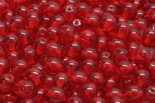 Mačkané kuličky, 6 mm, červená, čirá, 30 ks