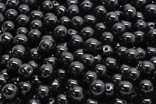 Mačkané kuličky, 6 mm, černá, 30 ks