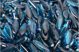 Jazýčky, 5 x 16 mm, modré, čiré, 10 ks