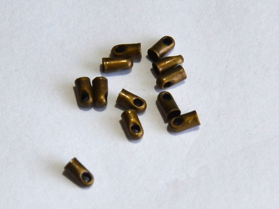 Bižuterní koncovka vlepovací 4,5 x 2,5 mm, 20 ks - starozlato