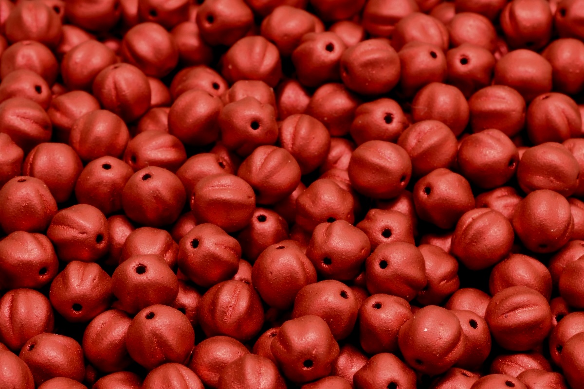 Melouny, 6 mm, červená, vosk, 25 ks