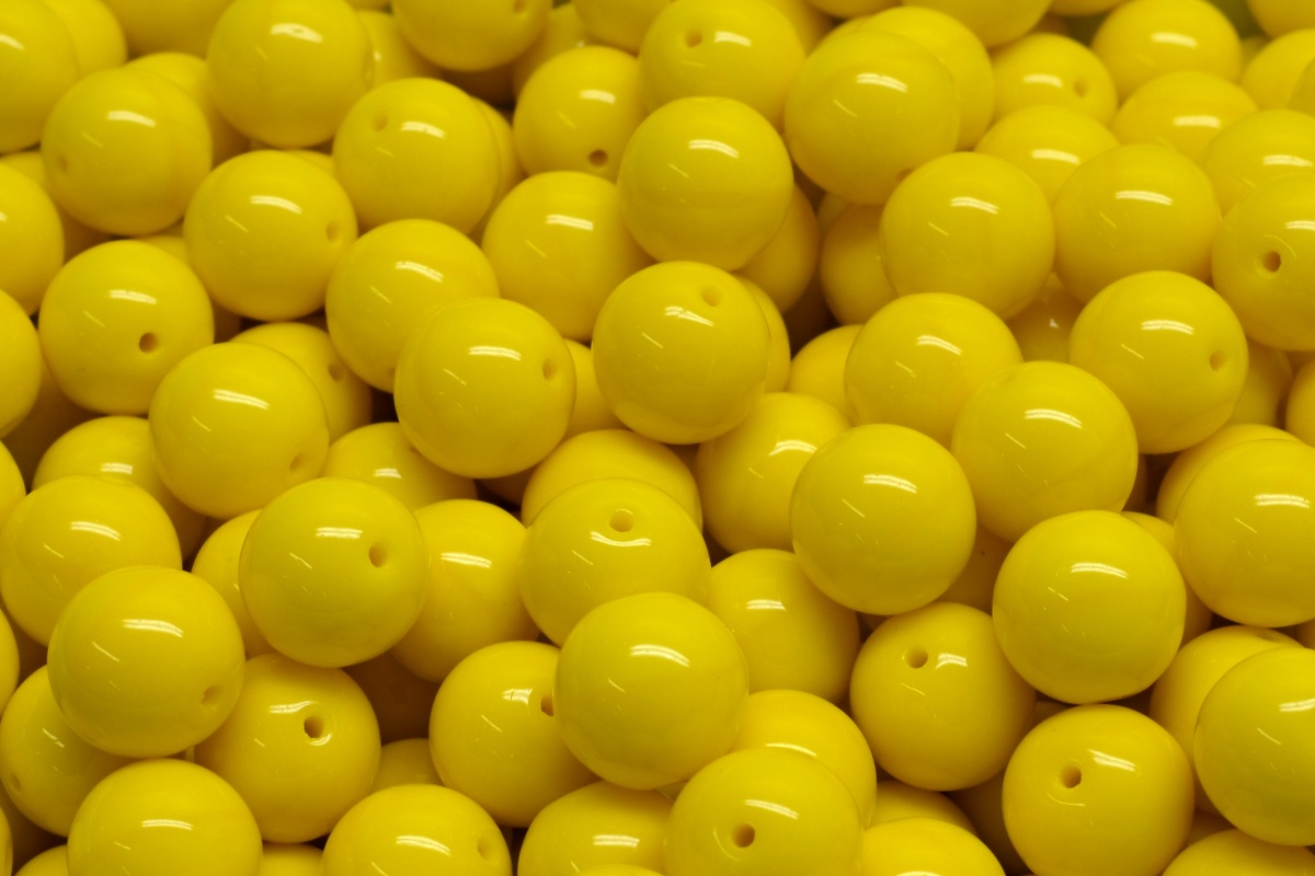 Mačkané kuličky, 8 mm, žlutá, 15 ks