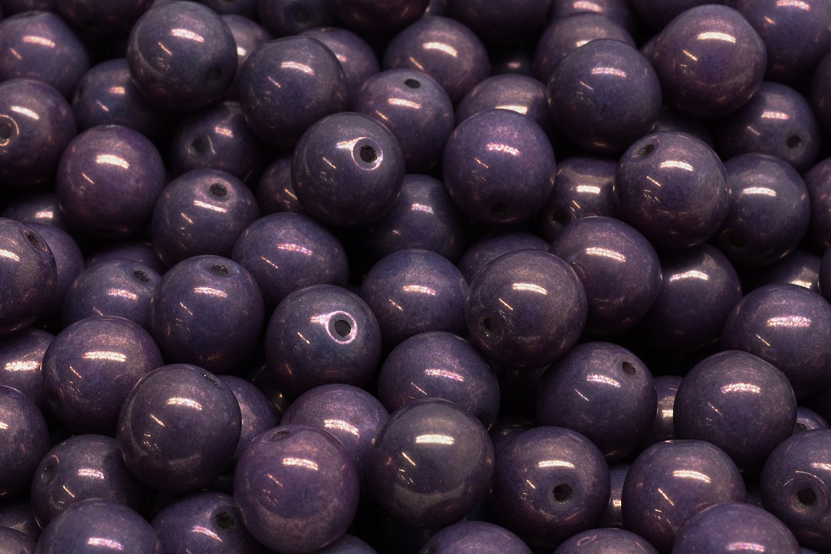 Mačkané kuličky, 8 mm, fialová, vega, 10 ks