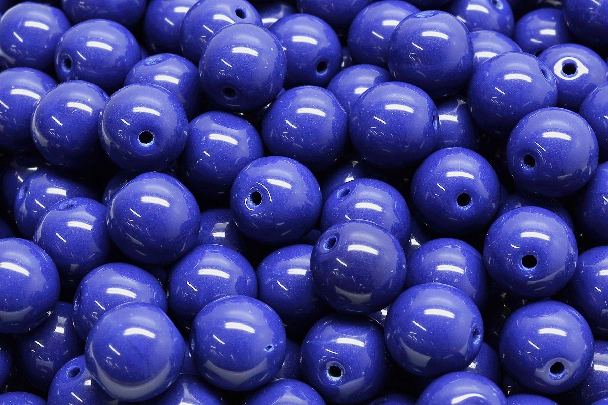 Mačkané kuličky, 8 mm, středně modrá, 20 ks