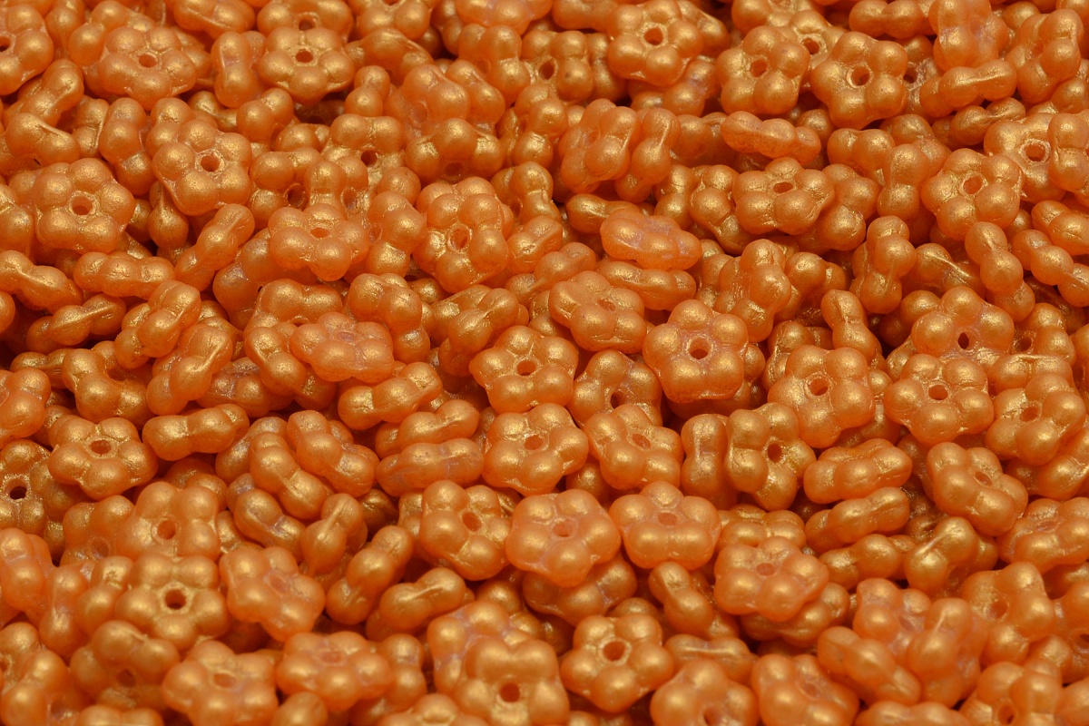 Kytičky pomněnky, 5 x 5 mm, oranžová, vosk, 50 ks