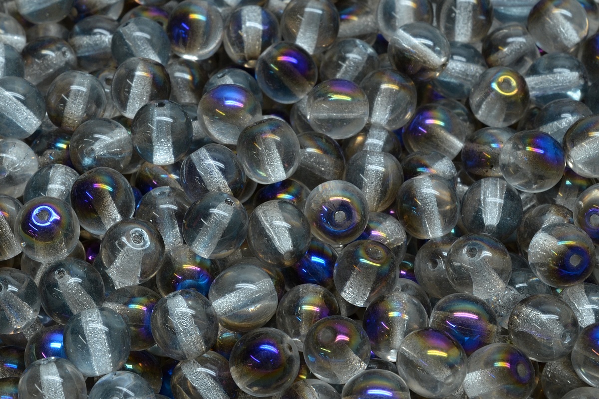 Mačkané kuličky, 6 mm, kouřová půlpokov, 30 ks