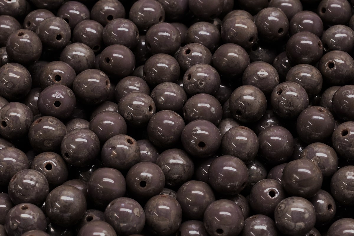 Mačkané kuličky, 6 mm, fialová, pokov, 30 ks