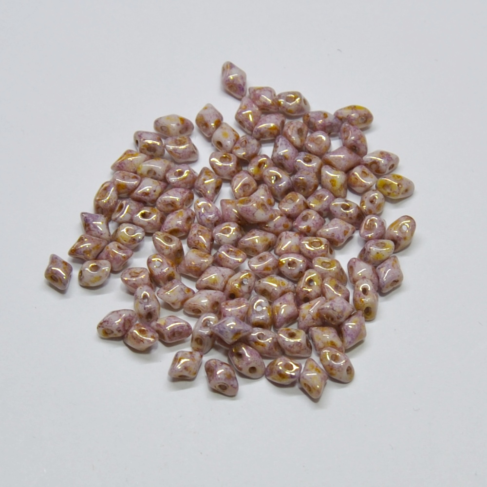 Vario, bílá, fialovozelený nástřik, 10 g, 5 x 3 mm