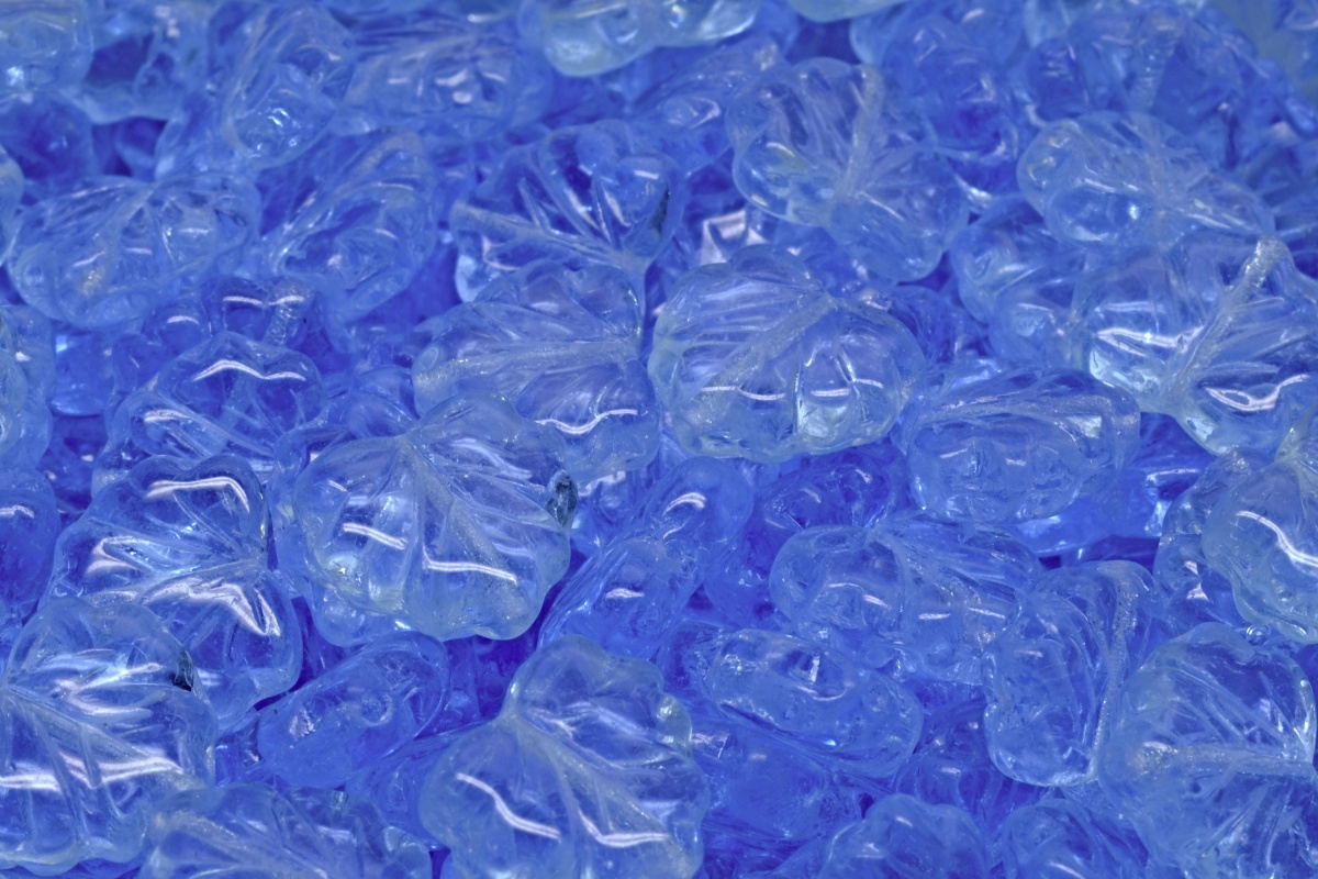 List mačkaný, modrý, průhledný,13 x 11 mm, 10 ks