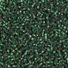 Miyuki Delica 11/0, Dyed Semi-Frosted Sil. Leaf Green, 5g