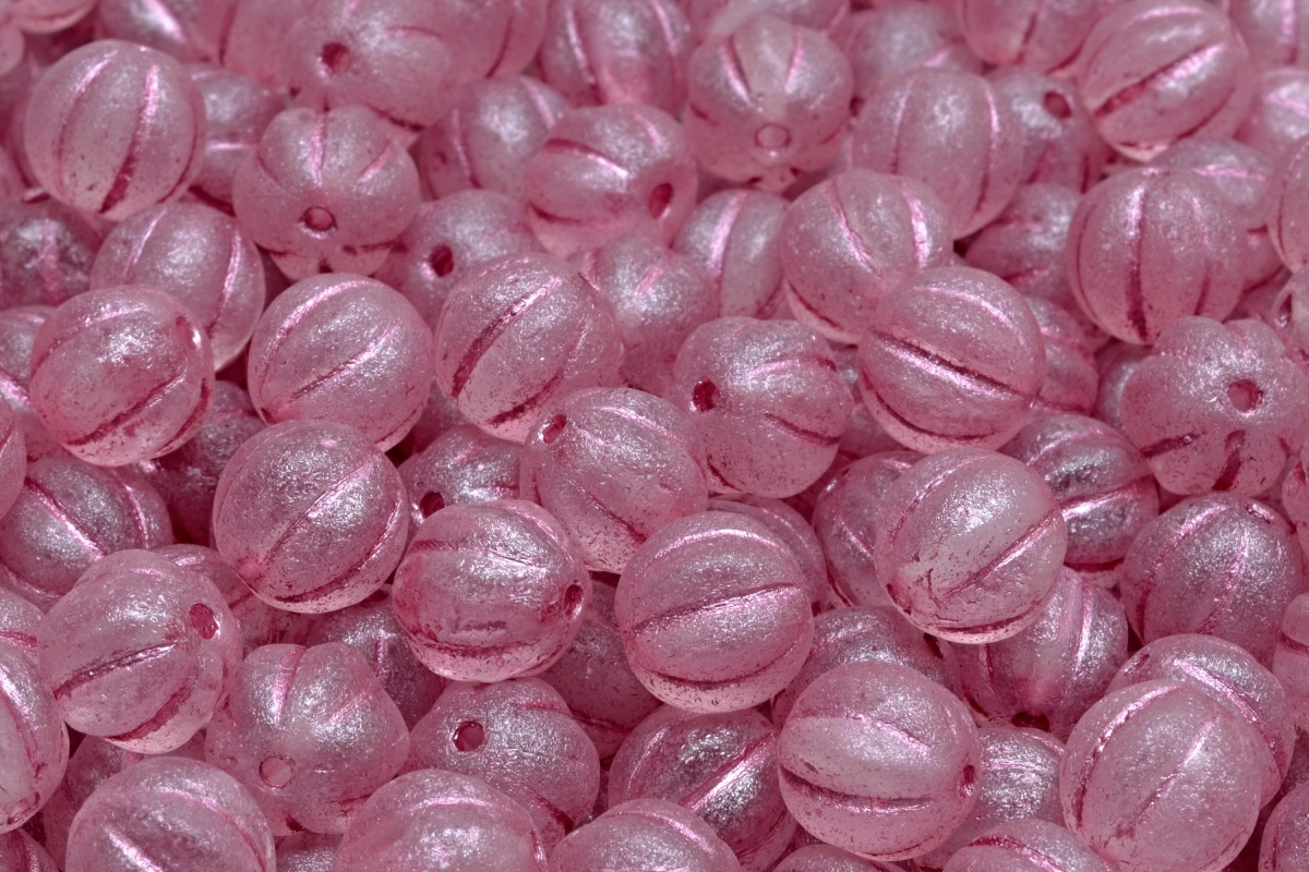 Melouny, 8 mm, růžová, růžový zátěr + postřik, mat, 10 ks