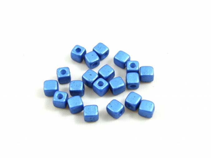 CUBIX - kostičky, 6 x 6 mm, modrá, vosk, 40 ks