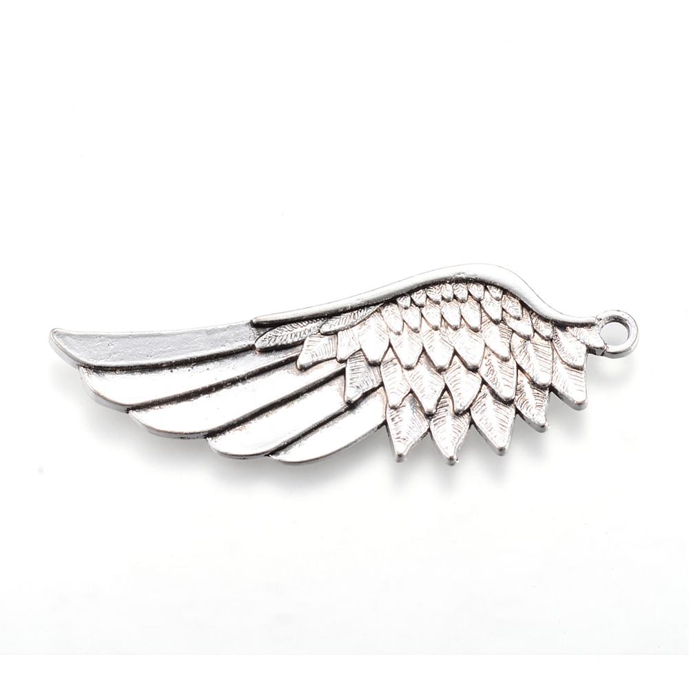 Přívěsek kovový křídla - starostříbro, 2 ks