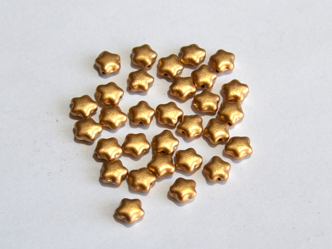 Hvězdičky, 6 mm, zlaté, vosk, 30 ks
