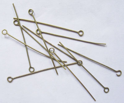 Ketlovací jehla 5 cm - 50 ks, starozlato