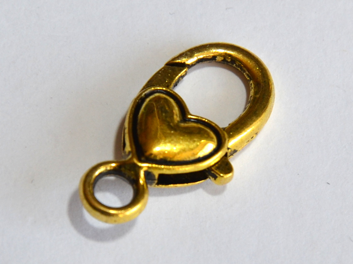 Karabinka ozdobná, zlatá, 27 mm, 1 ks