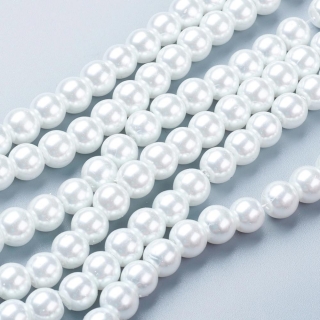 Voskované perly, bílá, 12 mm, 15 ks 