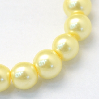 Voskované perly, žlutá šampaň, 4 mm, 40 ks 