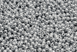 Mačkané kuličky, 3 mm, stříbrná, 100 ks