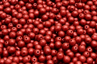 Mačkané kuličky, 4 mm, červená, vosk, 70 ks