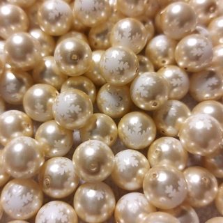 Voskované perly - vločka, krémová, 10 mm, 4 ks 