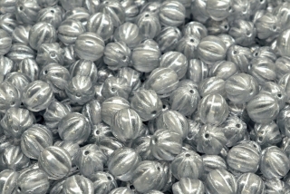 Melouny, 6 mm, čirá, stříbrný zátěr, 20 ks