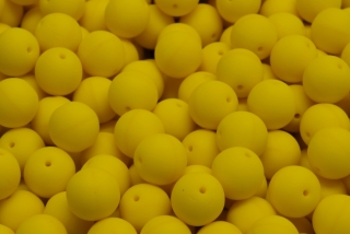 Mačkané kuličky, 8 mm, žlutá, mat, 15 ks