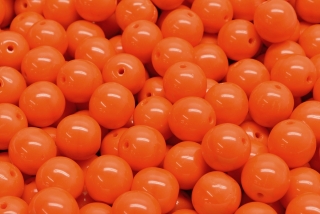 Mačkané kuličky, 8 mm, oranžová, mat, 15 ks