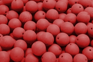 Mačkané kuličky, 8 mm, červená, mat, 10 ks
