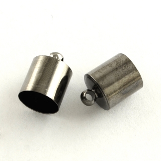 Bižuterní koncovka vlepovací 8 x 3 x 2 mm, 10 ks - gunmetal