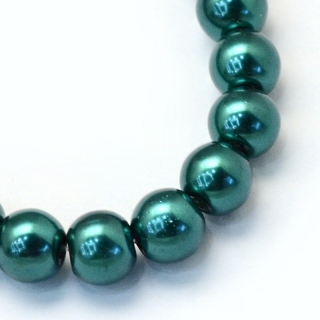 Voskované perly, šedozelená, 10 mm, 20 ks 