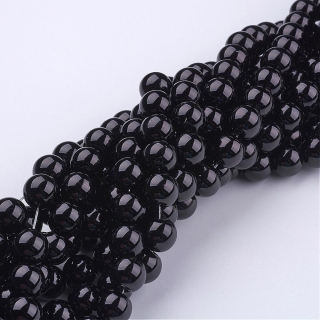 Voskované perly, černá, 4 mm, 40 ks 