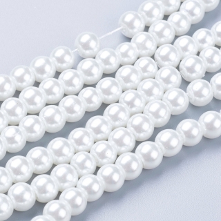 Voskované perly, bílá, 4 mm, 40 ks 