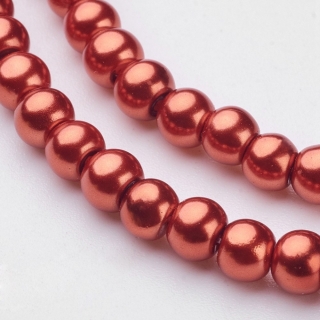 Voskované perly, měděná, 6 mm, 30 ks 