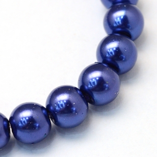 Voskované perly, modrá, 10 mm, 20 ks 