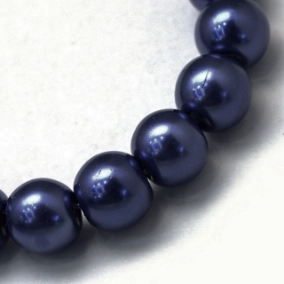 Voskované perly, modrá, 8 mm, 20 ks 