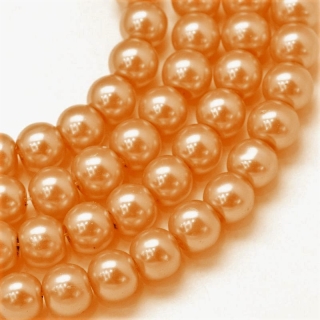 Voskované perly, zlato oranžová, 8 mm, 20 ks 