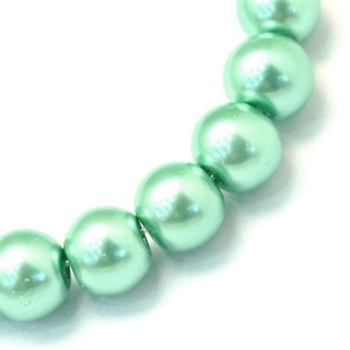 Voskované perly, světlá tyrkysová, 8 mm, 20 ks 