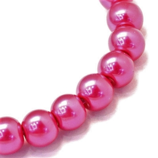 Voskované perly, tmavá růžová, 8 mm, 20 ks 