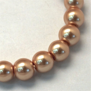 Voskované perly, světle hnědá, 4 mm, 40 ks 