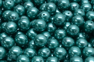 Voskované perly, šedozelená, 10 mm, 10 ks 