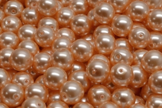 Voskované perly, světle oranžová, 10 mm, 10 ks 