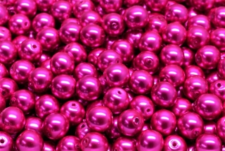 Voskované perly, růžová, 10 mm, 10 ks 